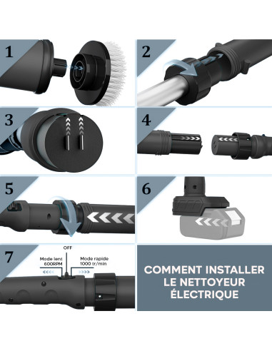 Brosse Rotative Électrique Sans Fil Batterie...