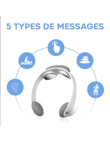 Masseur chauffe-cou rechargeable USB, température réglable pour cervicales