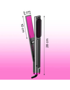 Lisseur à cheveux céramique avec brosse lissante 3en1... 2