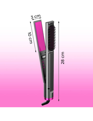 Lisseur à cheveux céramique avec brosse...