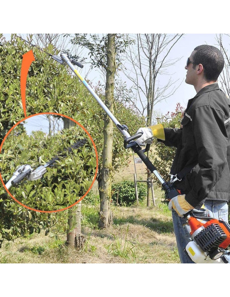 Taille-haie Coupe-branches/bordures débroussailleuse 52cc KRAFTROYAL 4en1 jardin
