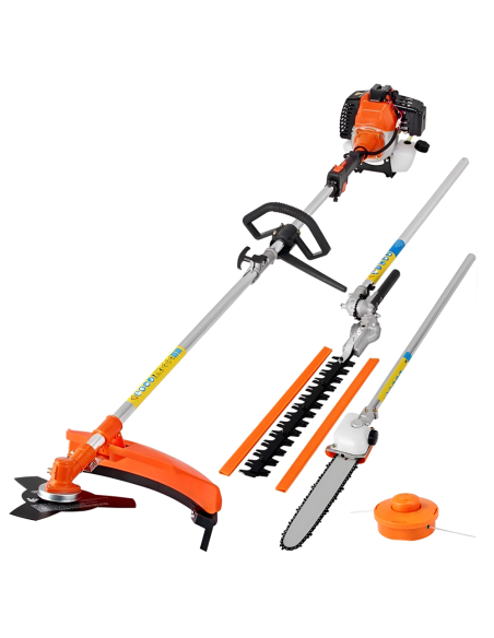 Taille-haie Coupe-branches/bordures débroussailleuse 52cc KRAFTROYAL 4en1 jardin