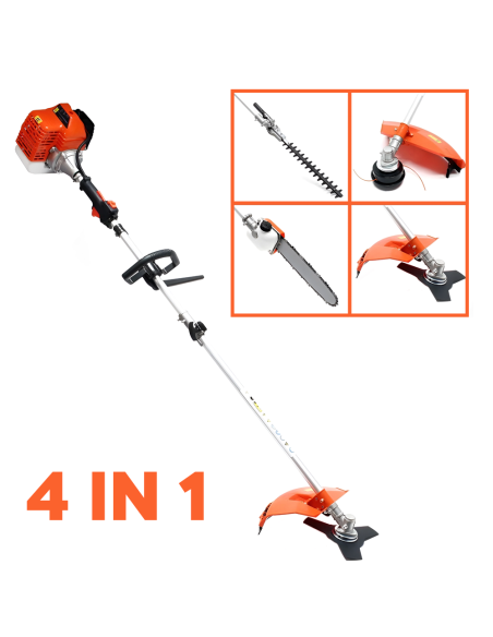 Taille-haie Coupe-branches/bordures débroussailleuse 52cc KRAFTROYAL 4en1 jardin