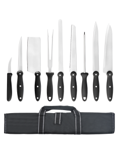 Set 9 Couteaux de Cuisine avec Étui Professionnel en Acier Inoxydable Polyvalent