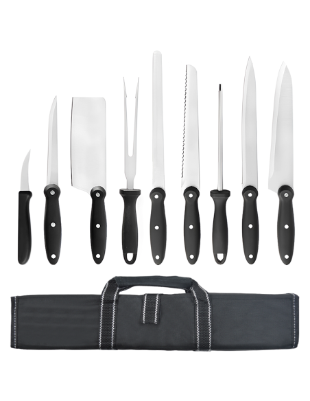 Set 9 Couteaux de Cuisine avec Étui Professionnel en Acier Inoxydable Polyvalent