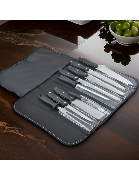 Set 9 Couteaux de Cuisine avec Étui Professionnel en Acier Inoxydable Polyvalent