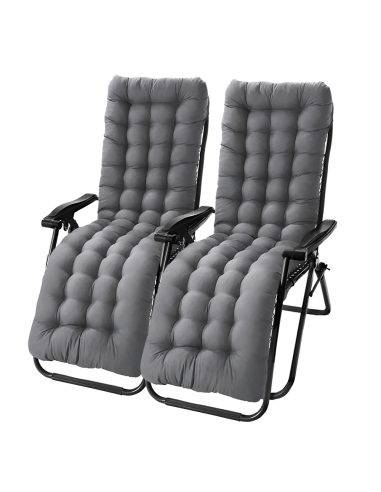 Pack 2 chaises inclinable pliable avec coussin Zéro gravité Dossier inclinable