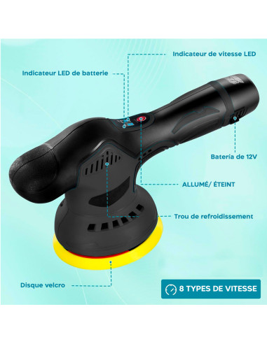 Polisseuse électrique avec batterie 24V pour...