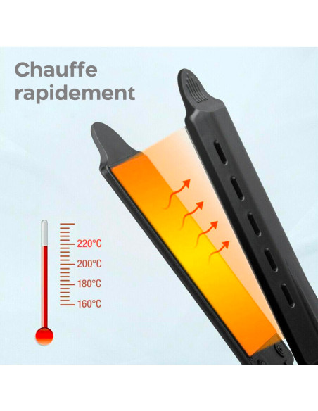 Lisseur céramique cheveux avec température réglable 220° orifices de ventilation