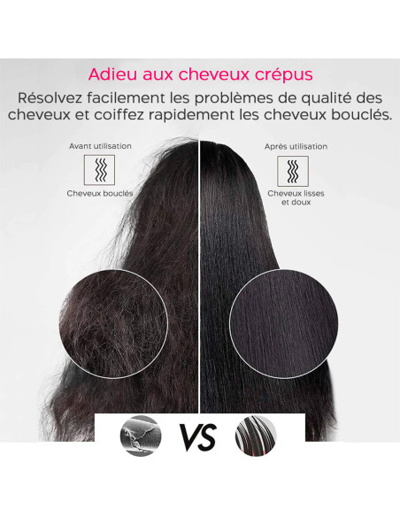 Lisseur à cheveux céramique avec brosse lissante 3en1 Écran LCD Température 230°