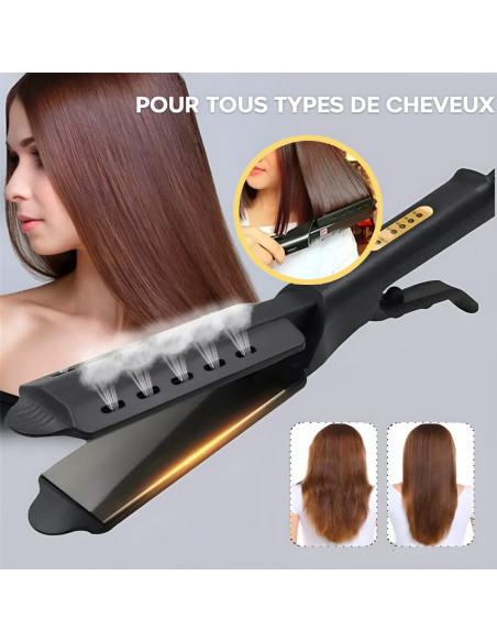 Lisseur céramique cheveux avec température réglable 220° orifices de ventilation