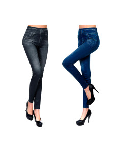 GIADA Leggings Stretch Shaping Effet Jeans Jegging...