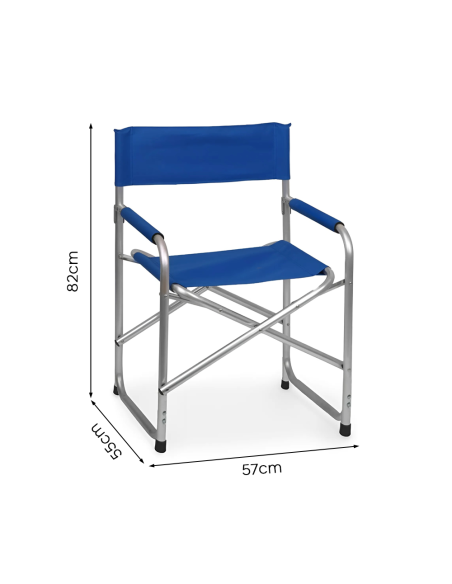 Chaise pliante Textilene aluminium et tissu ONSHORE 55x57x82cm