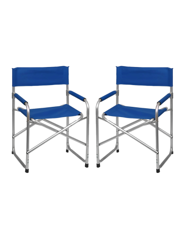 2 chaises réalisateur pliantes aluminium et...
