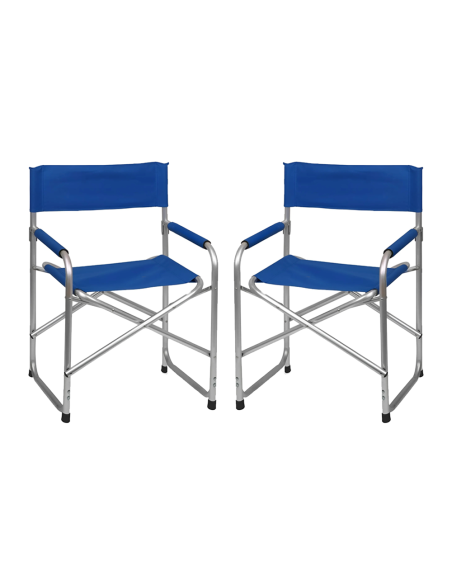 2 chaises réalisateur pliantes aluminium et textilène pour le camping 82x57x55