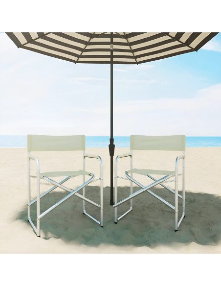 2 chaises réalisateur pliantes aluminium et textilène pour le camping 82x57x55