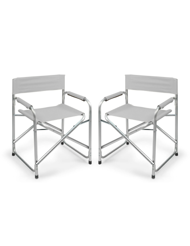 2 chaises réalisateur pliantes aluminium et textilène pour le camping 82x57x55