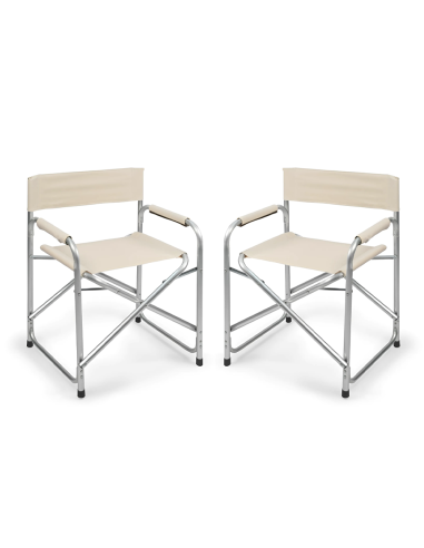 2 chaises réalisateur pliantes aluminium et...