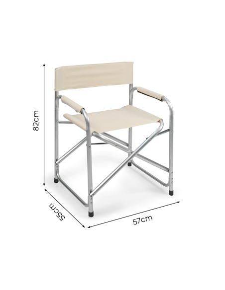 2 chaises réalisateur pliantes aluminium et textilène pour le camping 82x57x55