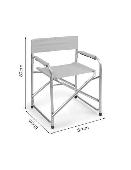 2 chaises réalisateur pliantes aluminium et textilène pour le camping 82x57x55