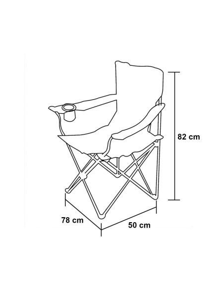 2971 Chaise pliante camping et jardin MIAMI avec pose-verre et canettes