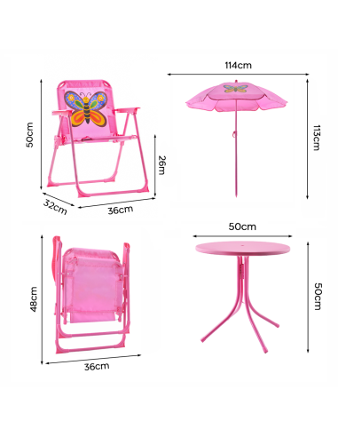 Ensemble jardin pour filles 4 pz Table et...