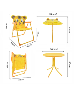 Ensemble jardin enfants 4 pièces Table Chaises et Parasol... 2