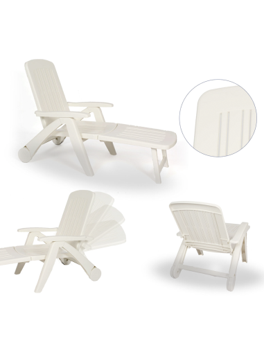 Transat Cancun avec roues pliantes en polyrotin...