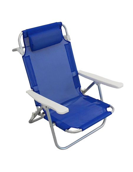 Chaise de plage Spiaggina en Textilène avec coussin inclinable en aluminium