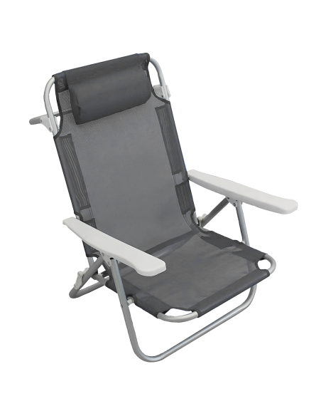 Chaise de plage Spiaggina en Textilène avec coussin inclinable en aluminium