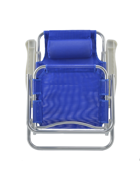 Chaise de plage Spiaggina en Textilène avec coussin inclinable en aluminium