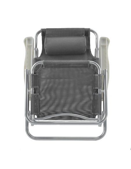 Chaise de plage Spiaggina en Textilène avec coussin inclinable en aluminium