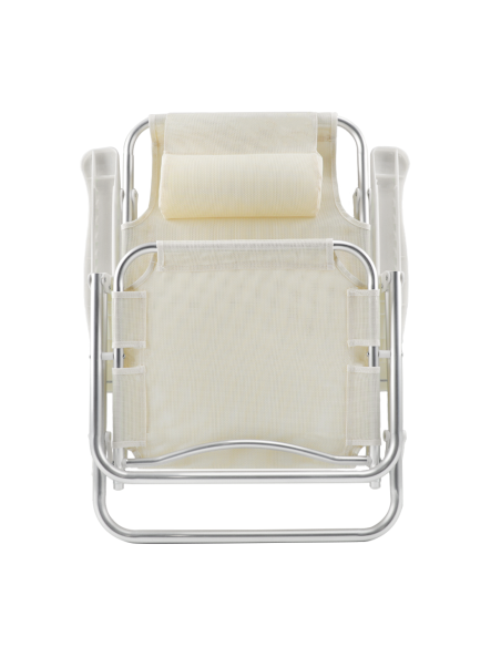 Chaise de plage Spiaggina en Textilène avec coussin inclinable en aluminium