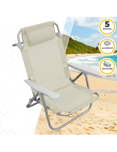 Chaise de plage Spiaggina en Textilène avec...