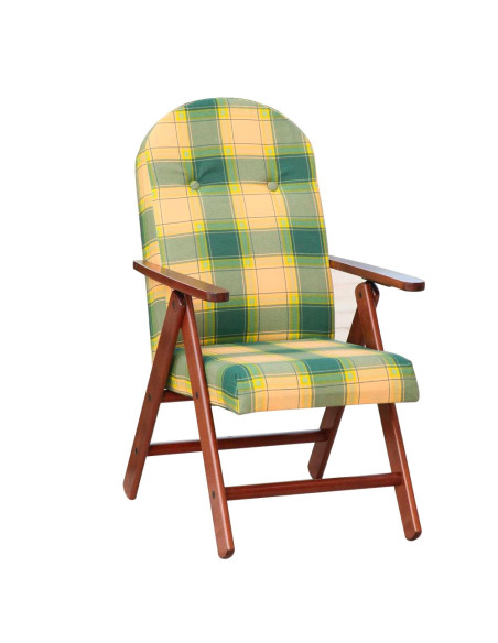 AMALFI Fauteuil en Bois MASLEGNO Fauteuil inclinable Coussin Rembourré 108x65x60