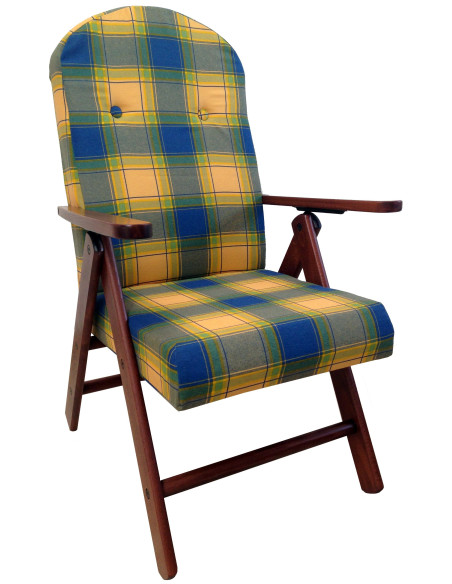 AMALFI Fauteuil en Bois MASLEGNO Fauteuil inclinable Coussin Rembourré 108x65x60