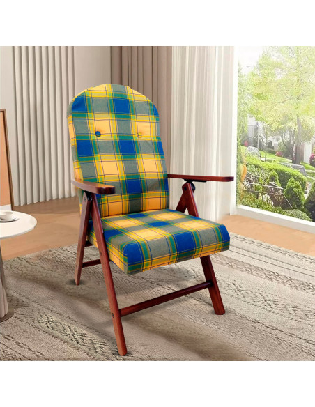 AMALFI Fauteuil en Bois MASLEGNO Fauteuil inclinable Coussin Rembourré 108x65x60