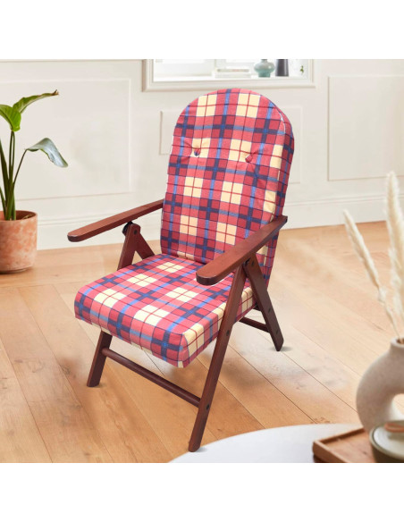 AMALFI Fauteuil en Bois MASLEGNO Fauteuil inclinable Coussin Rembourré 108x65x60
