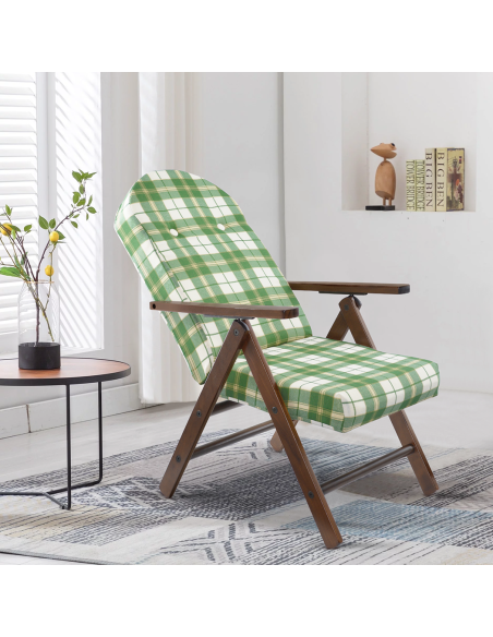 AMALFI Fauteuil en Bois MASLEGNO Fauteuil inclinable Coussin Rembourré 108x65x60