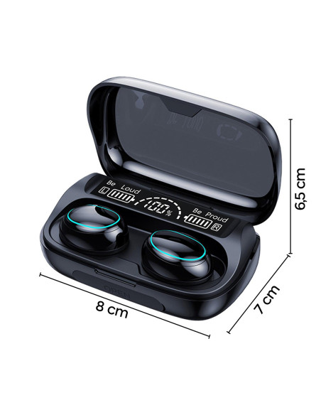 Écouteurs tactiles sans fil Bluetooth 5.3 Microphone affichage LED, sans fil