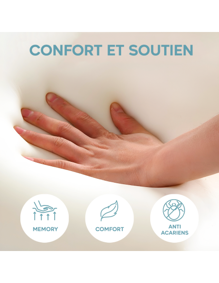 2 pièces Oreiller Cervical mémoire de forme 11cm haleine fraîche aloe Vera