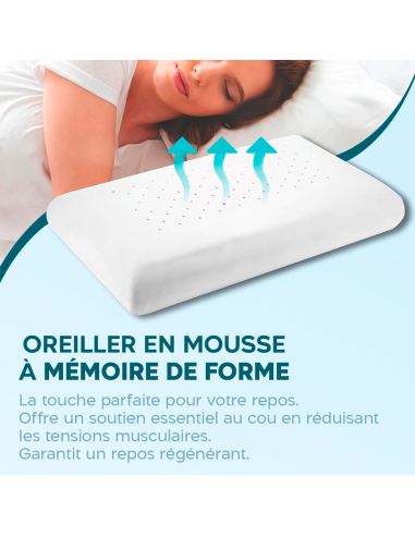2 pièces Oreiller Cervical mémoire de forme...