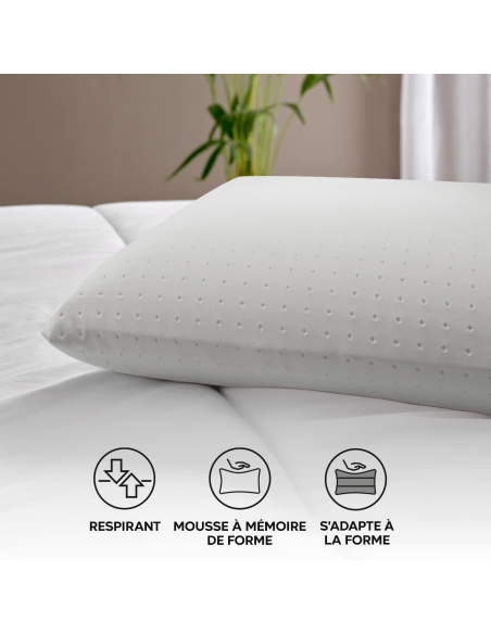 4 pièces Oreiller Cervical mémoire forme 15cm haleine fraîche aloe Vera