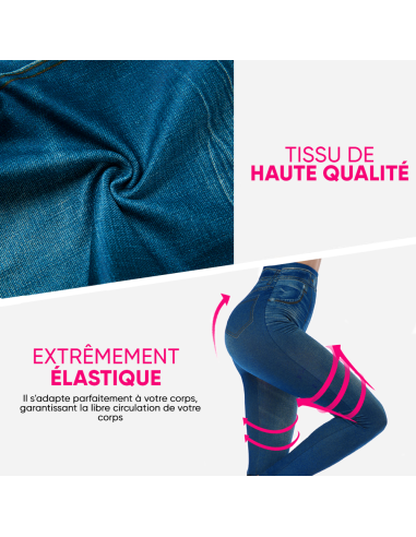 Ensemble de 3 Leggings Femme Effet Jeans GIADA