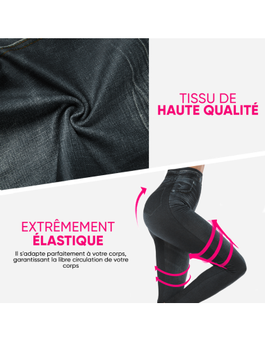 Ensemble de 3 Leggings Femme Effet Jeans GIADA