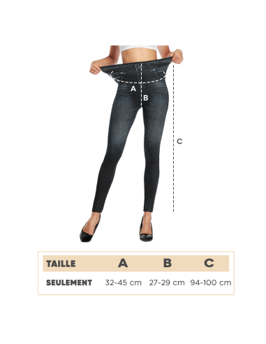 Ensemble de 3 Leggings Femme Effet Jeans GIADA