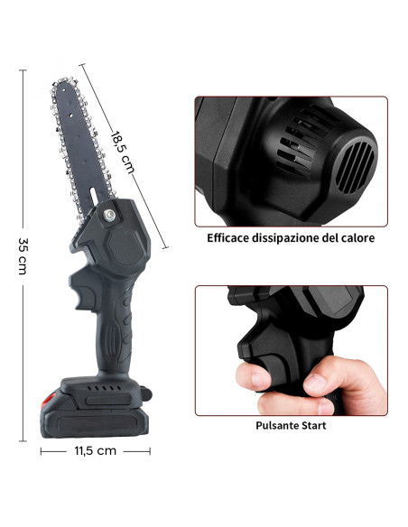 Mini Tronçonneuse Électrique Sans Fil Batterie 48VF Lame 5,5 Pouces pour Élaguer