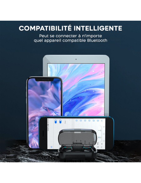 Écouteurs tactiles sans fil Bluetooth 5.3 Microphone affichage LED, sans fil