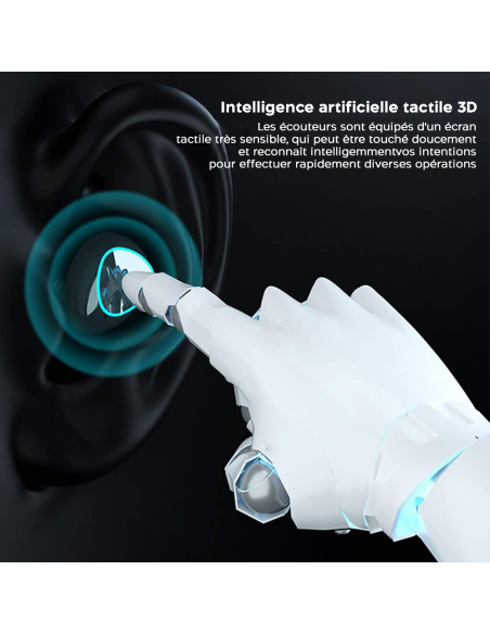 Écouteurs tactiles sans fil Bluetooth 5.3 Microphone affichage LED, sans fil