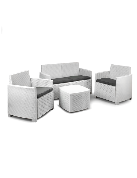 Ensemble jardin rotin COMO Salon Canapé Fauteuils Table polypropylène rotin 4plz